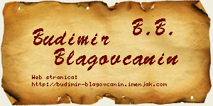 Budimir Blagovčanin vizit kartica